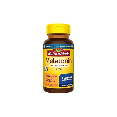 Nature Made 5mg Melatonin Extra Strength Sleep Aid - 90 Tablets (90-Day Supply)